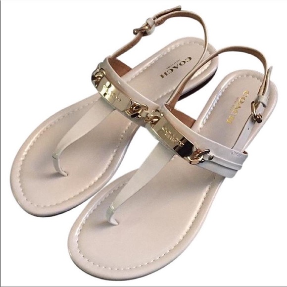 Brand 🆕 Coach Chalk "Caterine" Logo Hardware
Flat Sandals - Picture 9 of 10